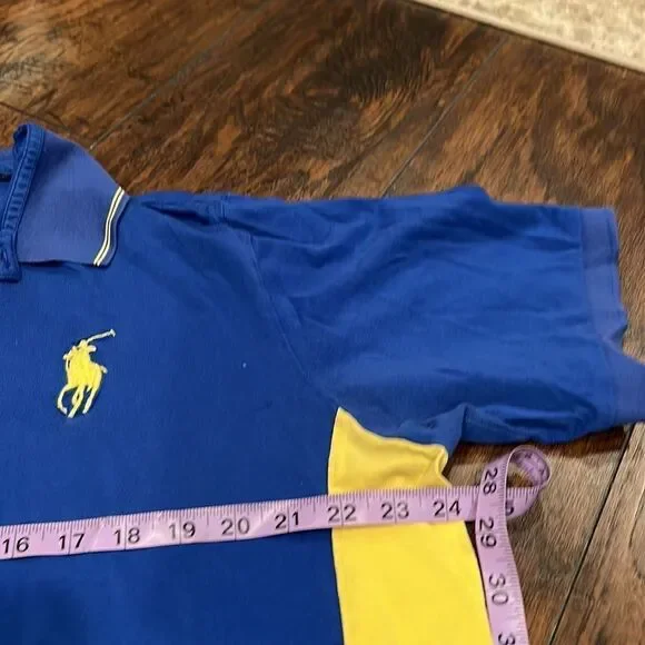 Ralph Lauren Polo. Big pony. Blue yellow. Size XL in GUC pro fit - Picture 4 of 7